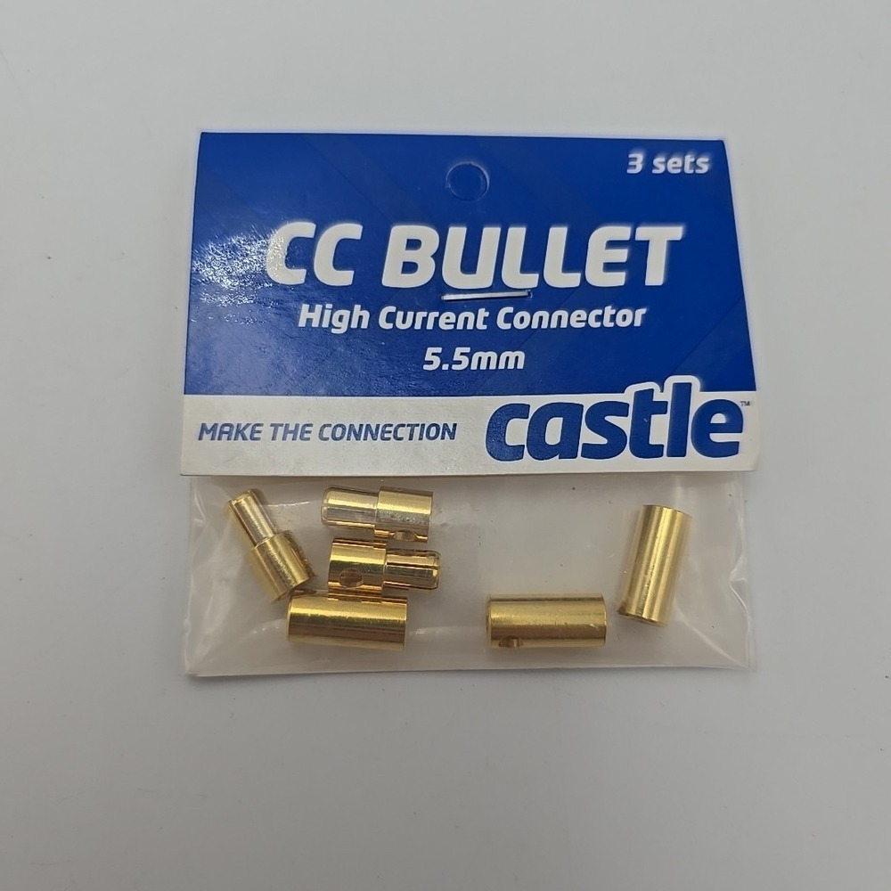 Castle Creations CC Bullet High Current 5.5mm Connectors (3‎ sets) CCBUL553